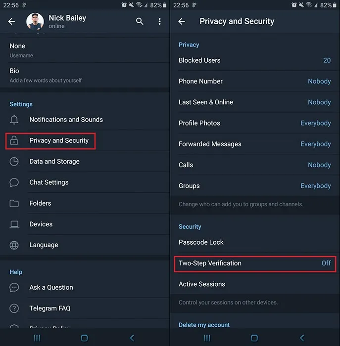 如何在 Telegram 上启用两步验证?